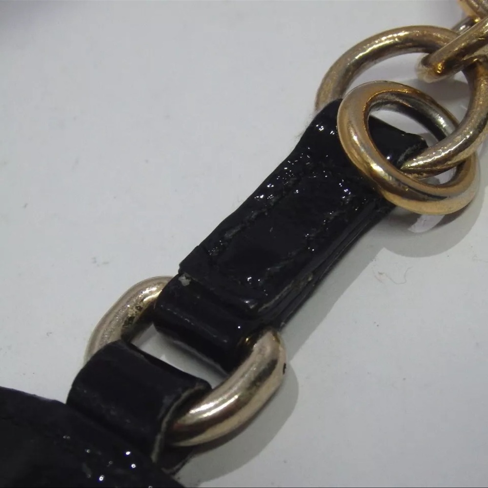 AUTH GUCCI GG Patent Leather Keychain Bag Charm Black - Picture 4 of 5